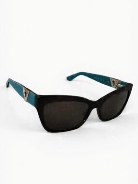 NWT GUESS Stylish Tortpise Shell & Teal Women's Sunglasses with case